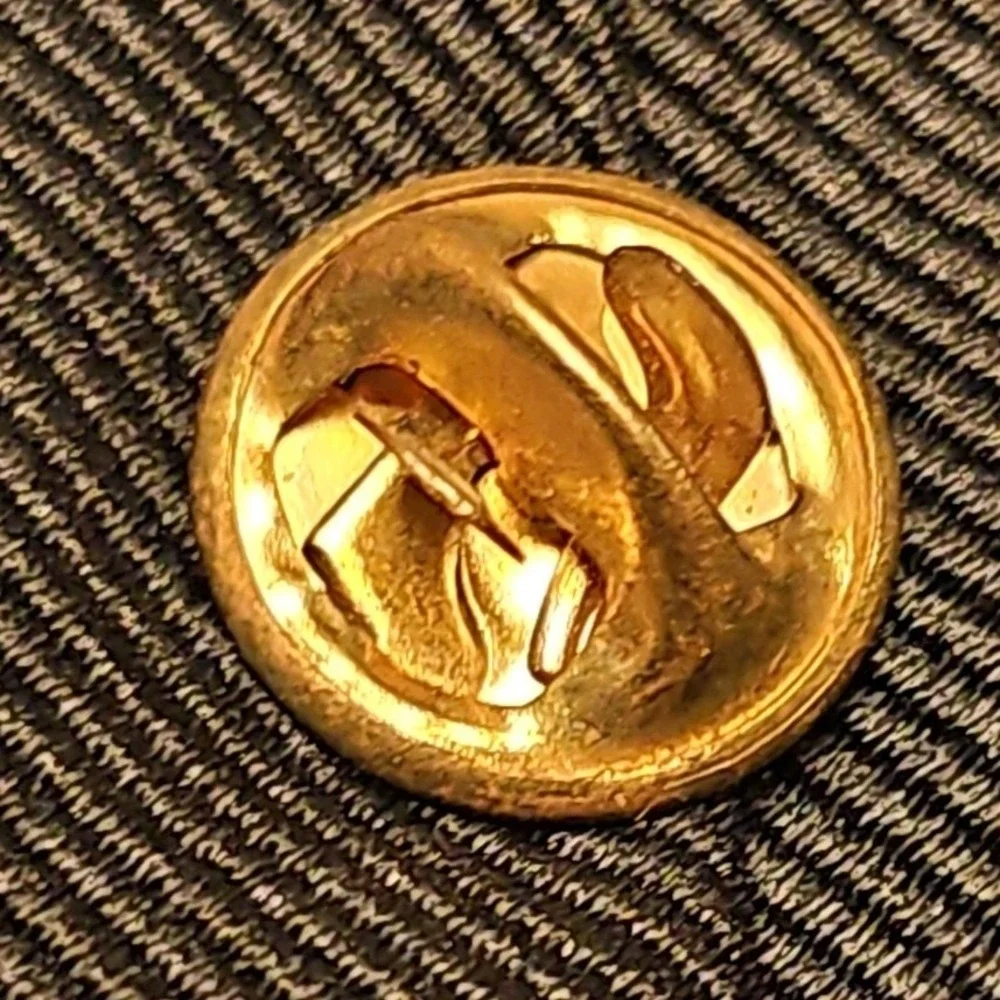 Pathfinder Club Triangle Lapel Pin Red Gold Tone Shield Sword K533